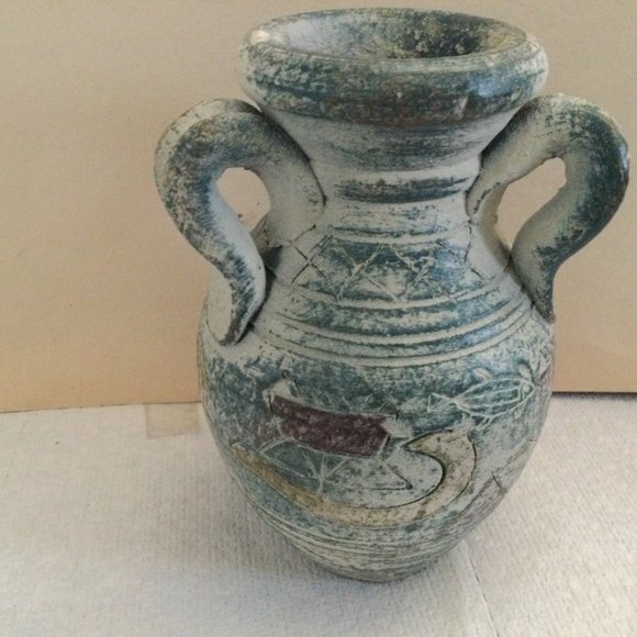 Chinese antique style Pottery vase three handles - Picture 2 of 4